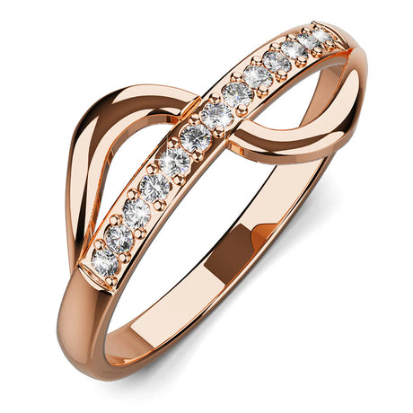 Bullion Gold Catherine Zircon Studded Ring In Rose Gold