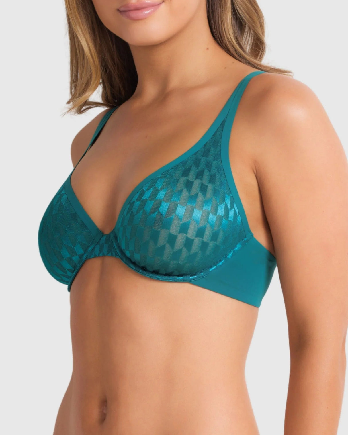 Graphic Underwire Plunge Bra