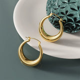 Bullion Gold Csilla Gold Dome Hoop Earrings - 35mm