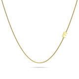 Bullion Gold Bold Alphabet Letter Initial Charm Necklace in Gold Tone