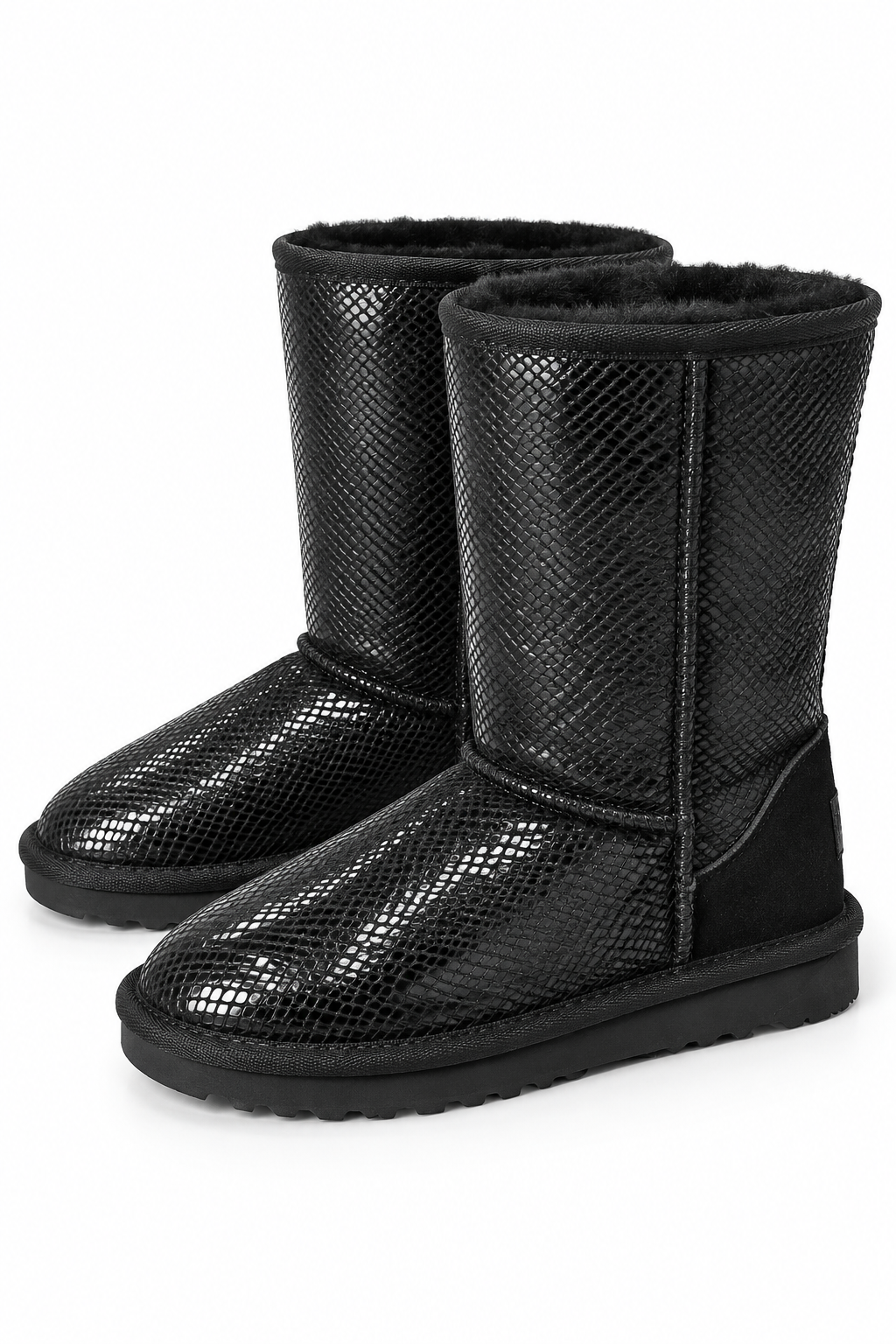 Australian Leather Ugg Classic Short Snake Skin - Black - AU6