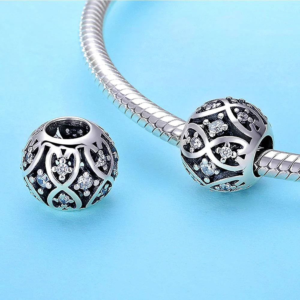 Solid 925 Sterling Silver Infinity CZ Charm