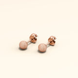Bullion Gold Shiny Ball Stud Rose Gold Layered Earrings 5mm