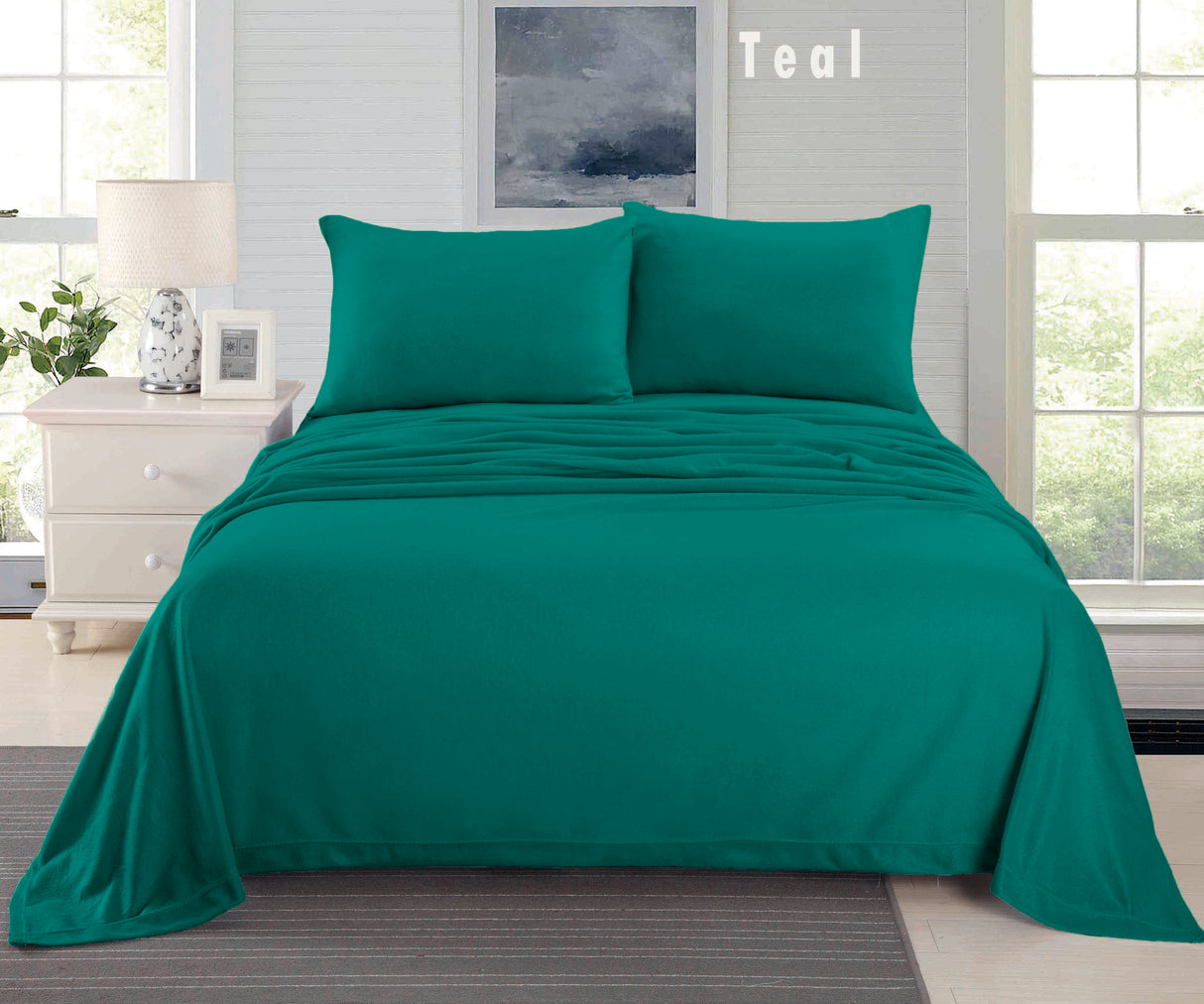 Cashmere Touch Flannelette Sheet Set -  Teal