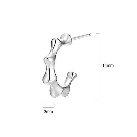 Solid 925 Sterling Silver Shaggy C-Hoop Earrings