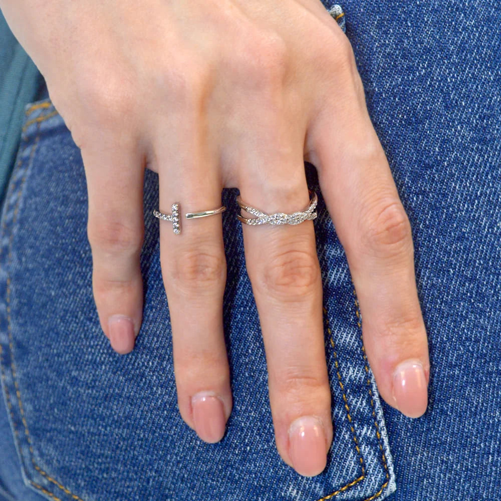Adjustable Solid 925 Sterling Silver Cleo Stacking Ring