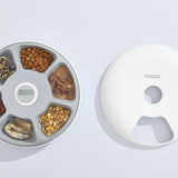TODO Automatic Pet Feeder 180ml x6 Meal Digital Lcd Dog Cat Food Bowl Timer White