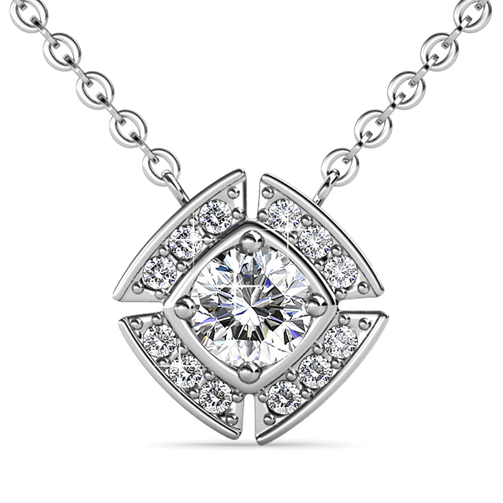 Krystal Couture White Gold Brilliant Cut Pendant Necklace Embellished with SWAROVSKI Crystals