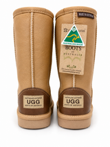 Australian Leather Ugg Kids Classic Leather Long - Natural - AU10