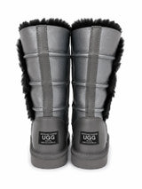 Australian Leather Ugg Classic Short Triple Button - Metallic Gunmetal - AU4