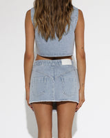 BY.DYLN Bonnie Mini Skirt - Blue Denim