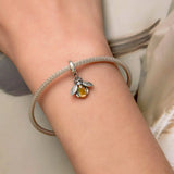 Solid 925 Signature Silver Bee-Yonce Yellow Charm