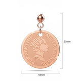 Bullion Gold Queen Elizabeth Coins Drop Earrings