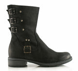Bosccolo Womens Boots With Buckles - Black Nubuk