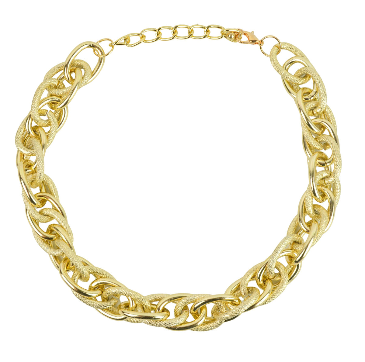 Liv Oliver 18K Gold Textured Link Necklace