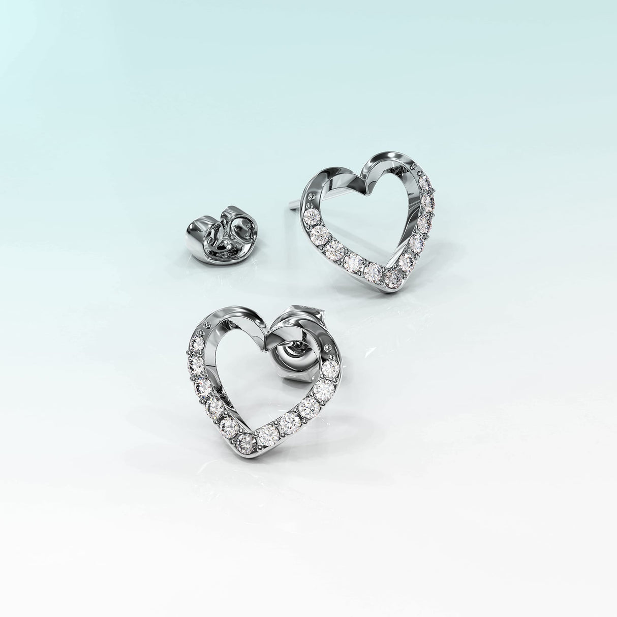Krystal Couture Innocent Heart Stud Earrings Embellished with SWAROVSKI Crystals
