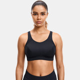 Plus Size High Support Full Coverage Padded Wireless Bra - Black