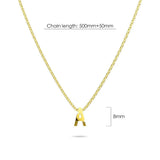 Bullion Gold Initials Brick Alphabet Letter Necklace Gold Layered Steel Jewellery