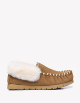 Popo Cow Suede Moccasin in Chestnut