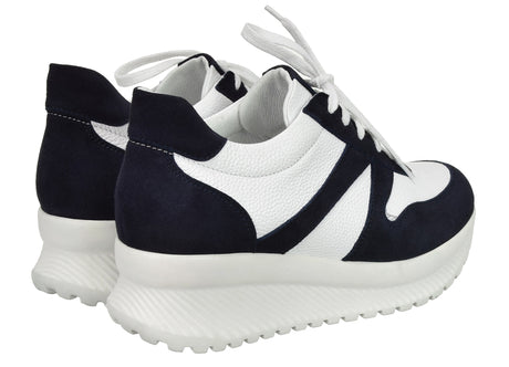 Bosccolo Womens Sneakers - White/ Navy Blue