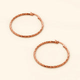 Bullion Gold Twisted Hoop Earrings 50mm