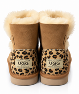 Australian Leather Ugg Leopard 1Button - Chestnut - AU4