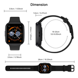 Bluetooth Smart Watch 1.83" Touch Screen Heart Rate BT 5.3 - Black