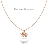 Bullion Gold Lucky Elephant Necklace in Rose Gold Layered Stainless Steel