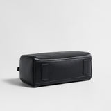 Soft Lambskin Leather Barrel Shoulder Bag - Black