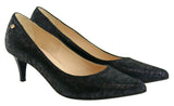 Bosccolo Womens Spike Heels Linen - Navy Blue