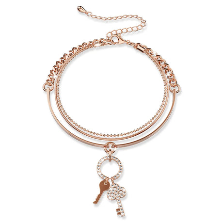 Boxed Bullion Gold Elite watch and Bracelet Set Embellished with Crystals in Rose Gold