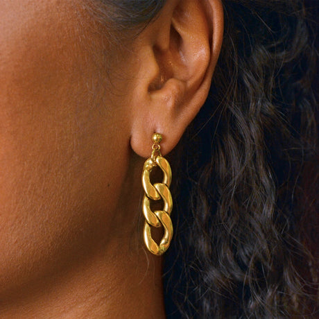 Bullion Gold Alti Dangle Gold Layered Earrings