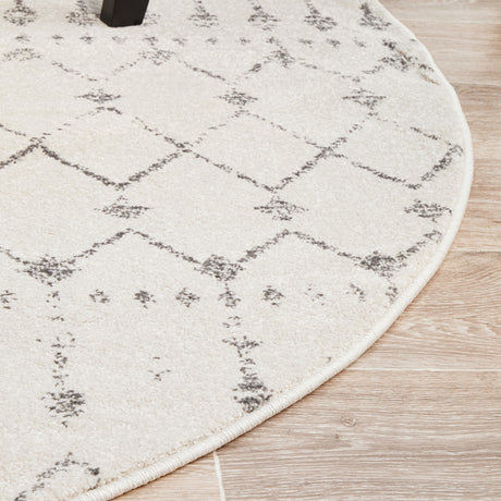 Chrome Elsa Silver Round Rug