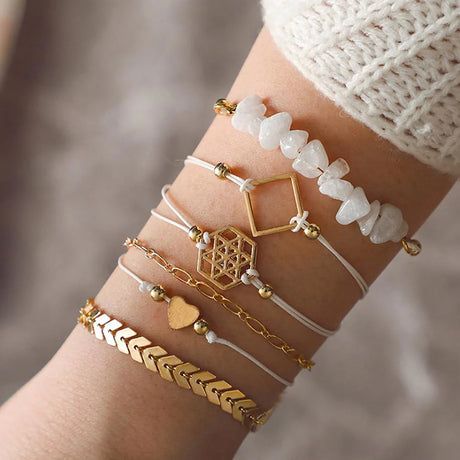 Bohemian 6-Piece Charm Bead Bracelet Set
