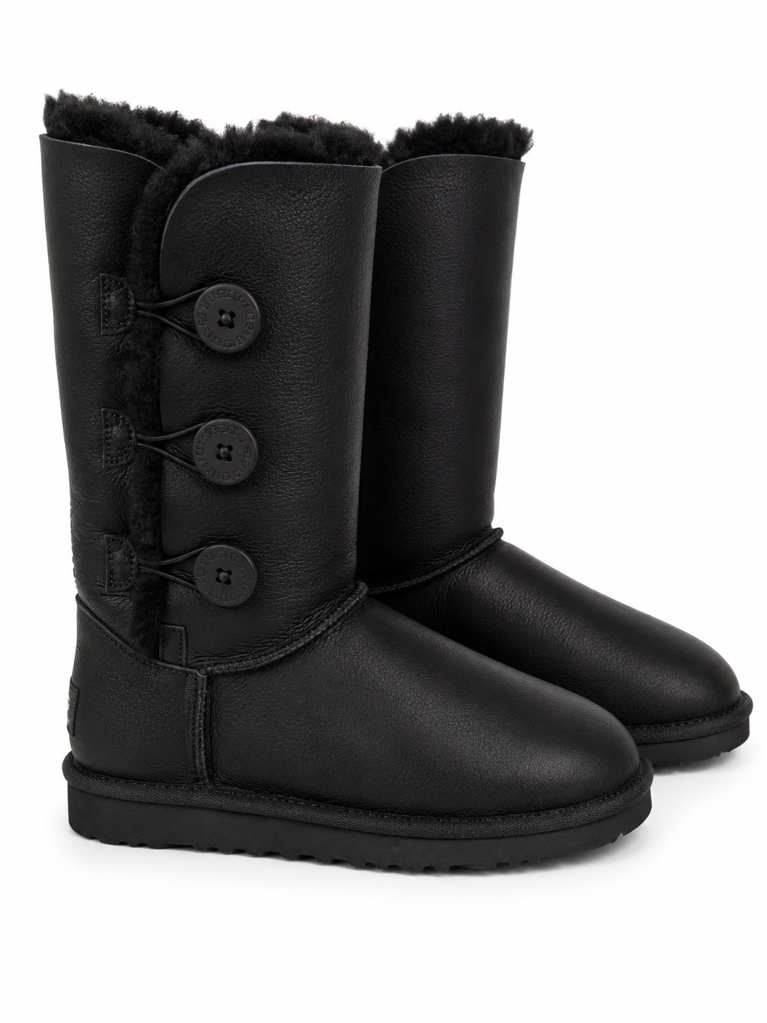Australian Leather Ugg Napa 3Button Leather - Black - AU10