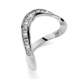 Krystal Couture Contortion Ring Embellished with Swarovski Crystals White Gold
