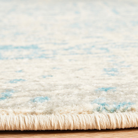 Evoke 253 White Blue Round Rug