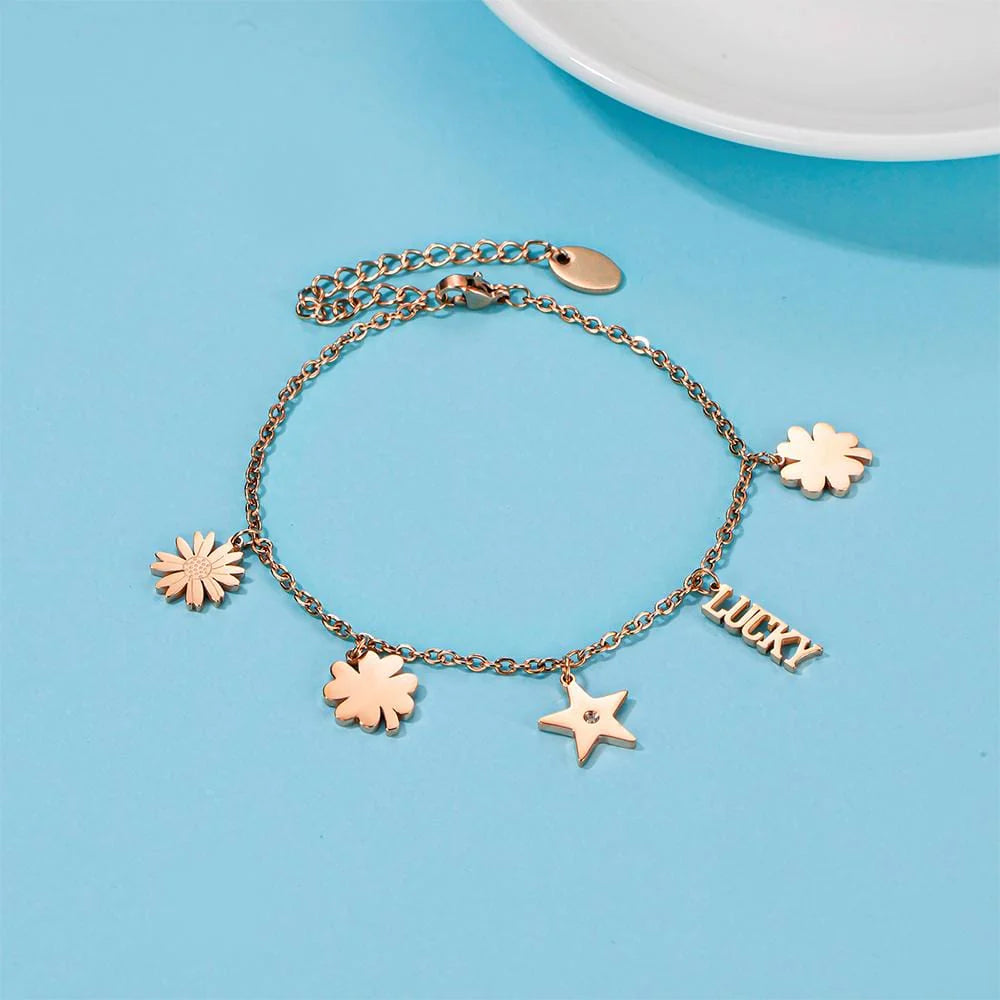 Bullion Gold Lucky Star Charm Bracelet