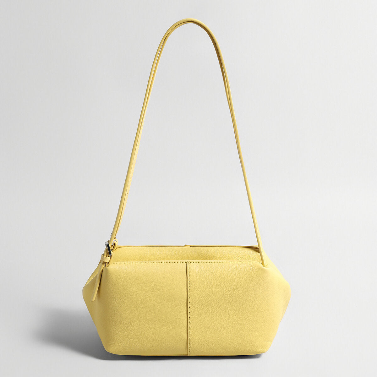 Pebbled Leather Pillow Shoulder Bag - Yellow