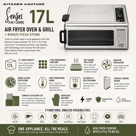 Kitchen Couture 9 in 1 Sensei Air Fryer Oven and Grill