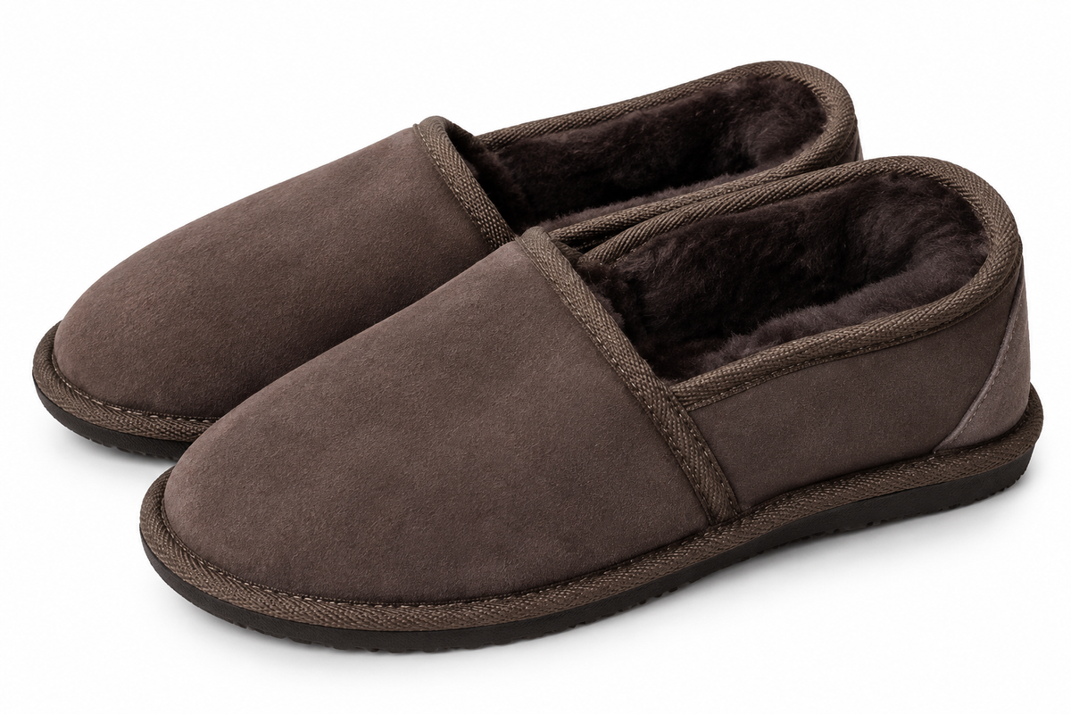 Australian Leather Ugg Classic Binded Slipper - Chocolate - AU7-8