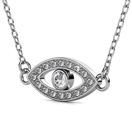 Krystal Couture White Gold Eye On You Pendant Necklace Embellished with Crystals from SWAROVSKI
