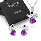 Boxed Cute Elephant Necklace and Earrings Set Embellished with SWAROVSKI® crystals