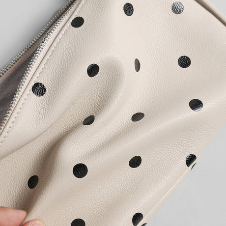 Polka Dot Soft Shoulder Bag - Ivory