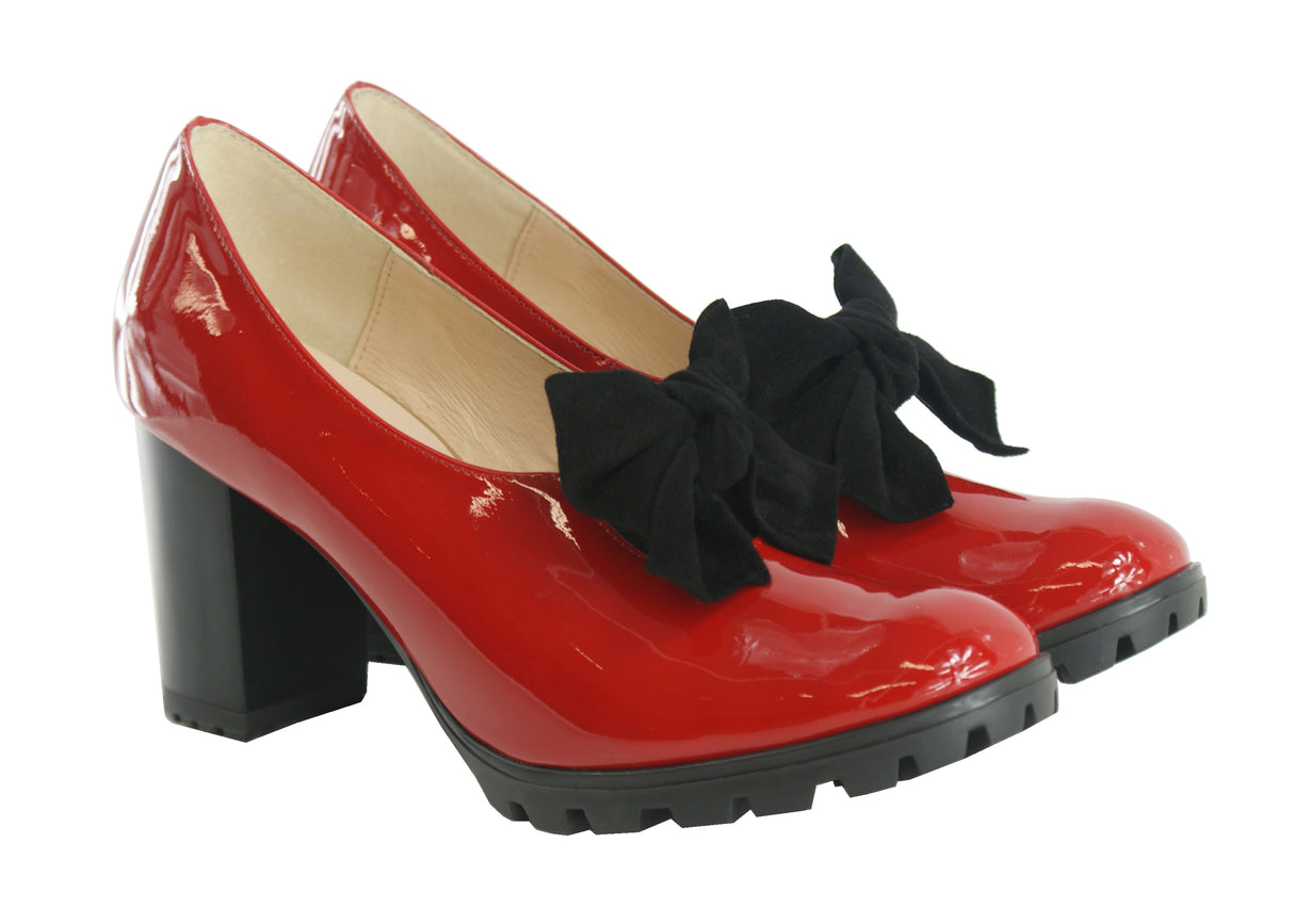 Bosccolo Womens Pumps - Red Lacquered