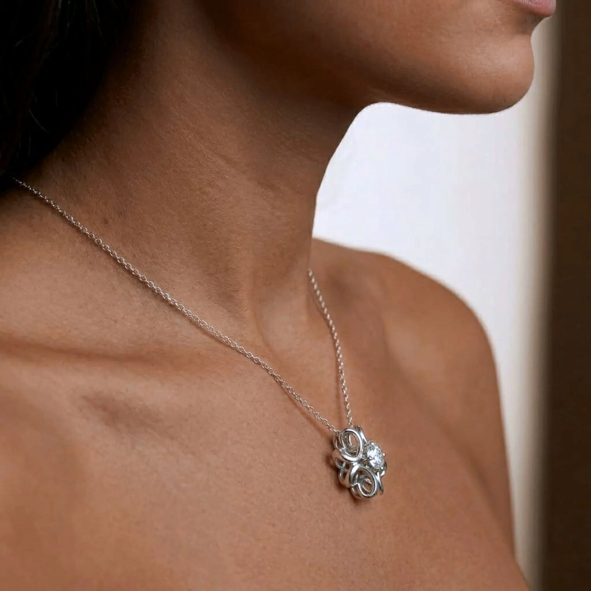 Krystal Couture Daffodil Hologram Short Necklace Embellished with SWAROVSKI Crystals