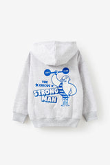 Cotton On Kids Boys Sammy Oversize Hoodie - Grey Marle/Strong Man