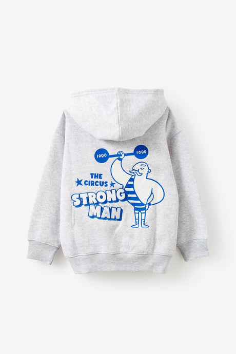 Cotton On Kids Boys Sammy Oversize Hoodie - Grey Marle/Strong Man