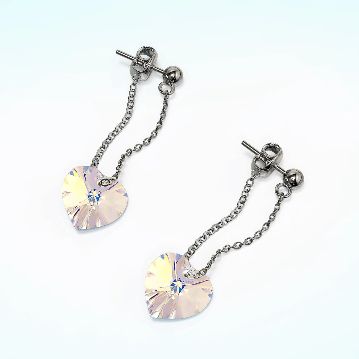 Krystal Couture My Love Dangle Earrings Embellished with Crystals from Swarovski Moonlight