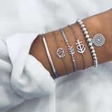 Bohemian 5-Piece Charm Bead Bracelet Set